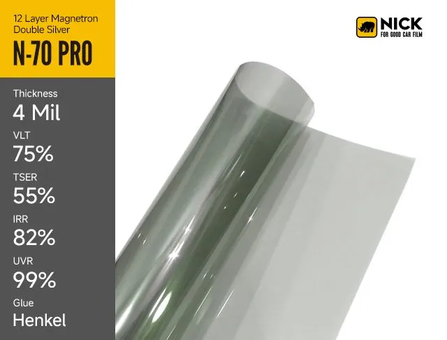 La pel·lícula reflectant de color plata per a les finestres de cotxes millora l'experiència de conducció